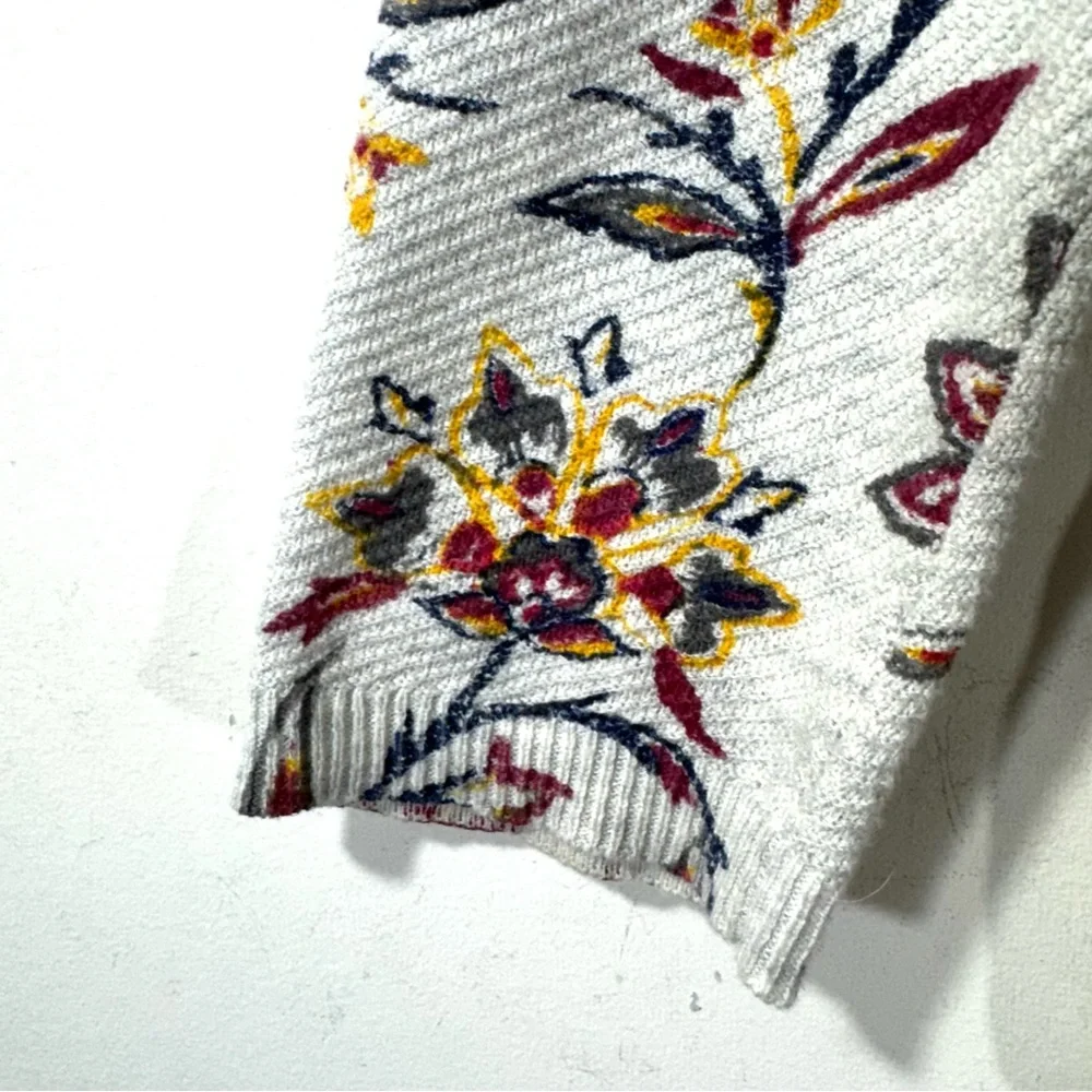 Lucky Brand Chiffon Trim Waffle Knit Floral Top - Picture 5 of 10